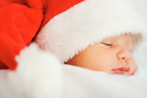 Newborn santa sleeping